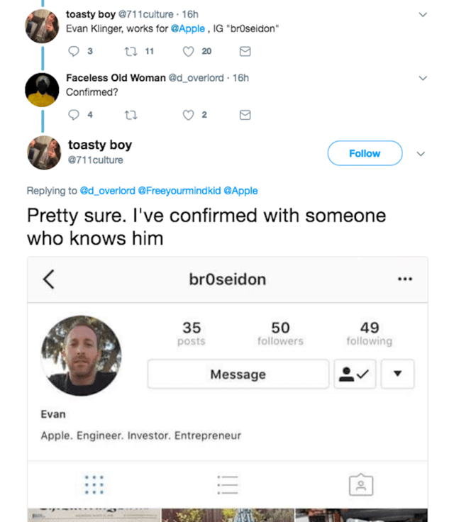 People on Twitter sharing information about Evan and where to find his twitter account.